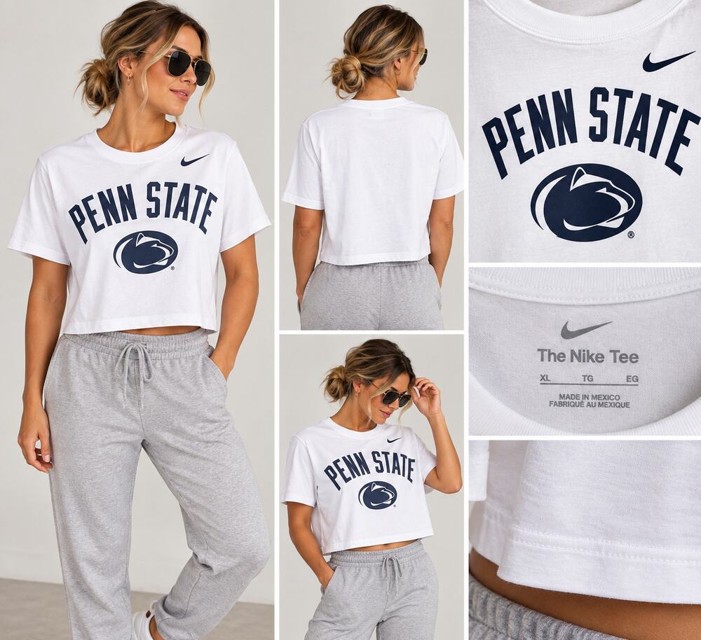 Nike Penn State T-Shirt WOMEN'S XL CROPPED NWT